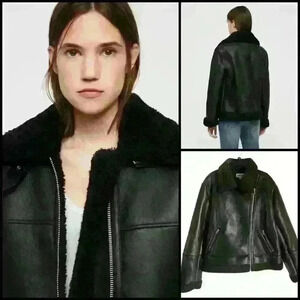 Vigoss Moto Faux Leather Sherpa Trim/Lined Asymmetrical Zipper Moto Jacket 3X